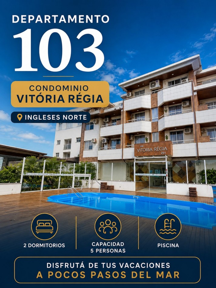 DEPARTAMENTOS PARA 5 CON PILETA - INGLESES NORTE
