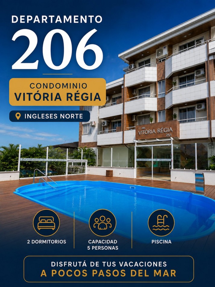 DEPARTAMENTOS PARA 5 CON PILETA - INGLESES NORTE