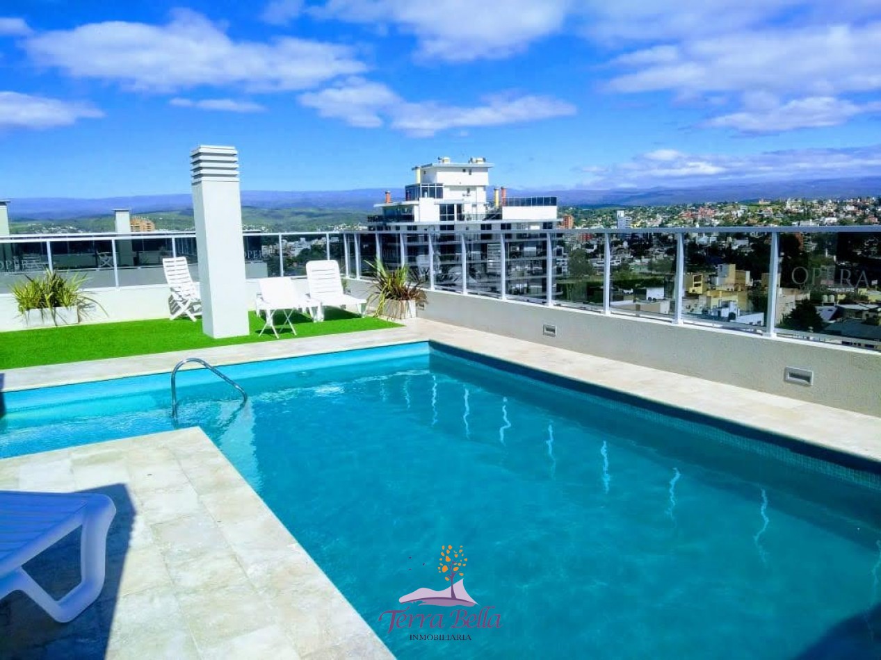 DEPARTAMENTO PARA 4 PERSONAS - CENTRICO-PILETA-TERRAZA-COCHERA-GIM-JUEGOS