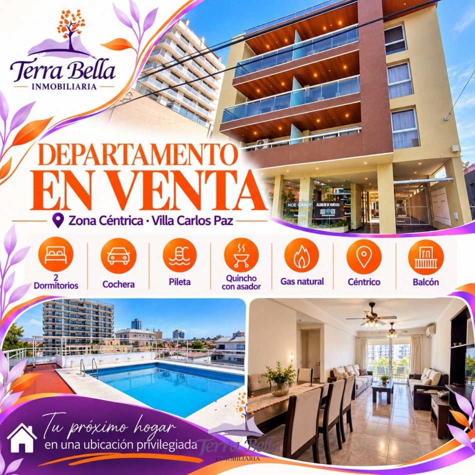 DEPARTAMENTO 2 DORMITORIOS - CENTRICO - PILETA - COCHERA - QUINCHO