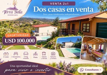 2 CASAS EN VENTA EN MISMO TERRENIO CON PILETA, QUINCHO, COCHERA, GALERIA! 